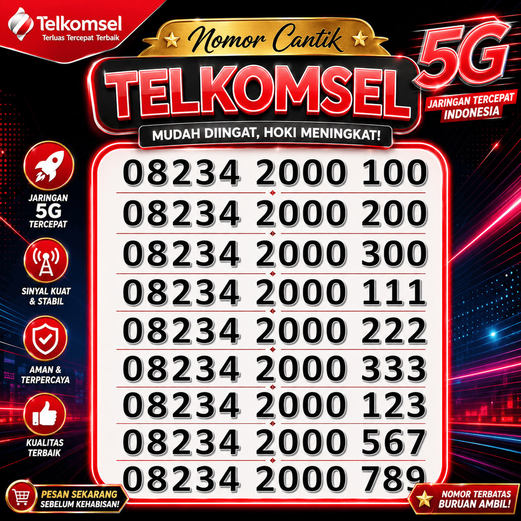 Nomor Cantik Kartu Perdana Telkomsel Simcard 2K