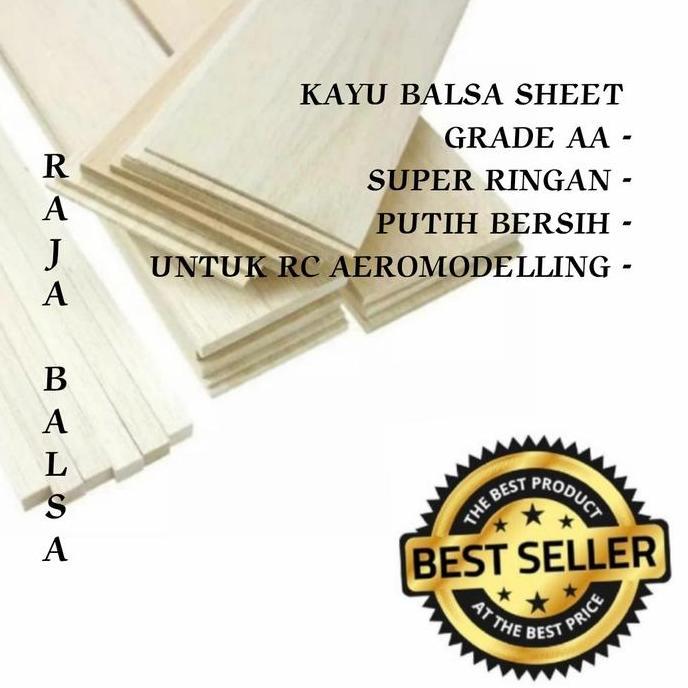 Toys- Kayu Balsa Sheet 6Mm X 10Cm 1Meter Balsa 6Mm Papan Balsa Lembaran