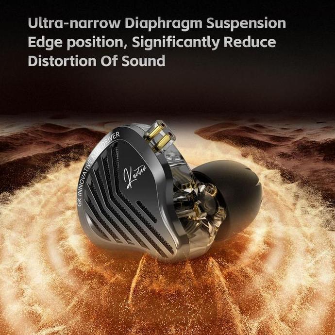 GK-KUNTEN GK KUNTEN Earphone Ultra Wide Frequency Dynamic Driver HiFi IEM Earphone