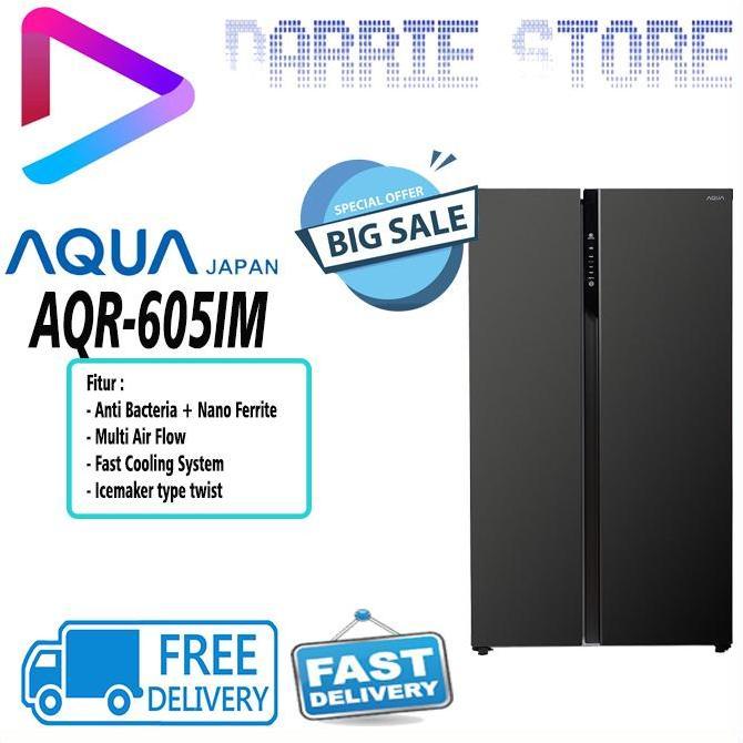 AQUA Kulkas AQR-605IM Side by Side 541L - Hitam