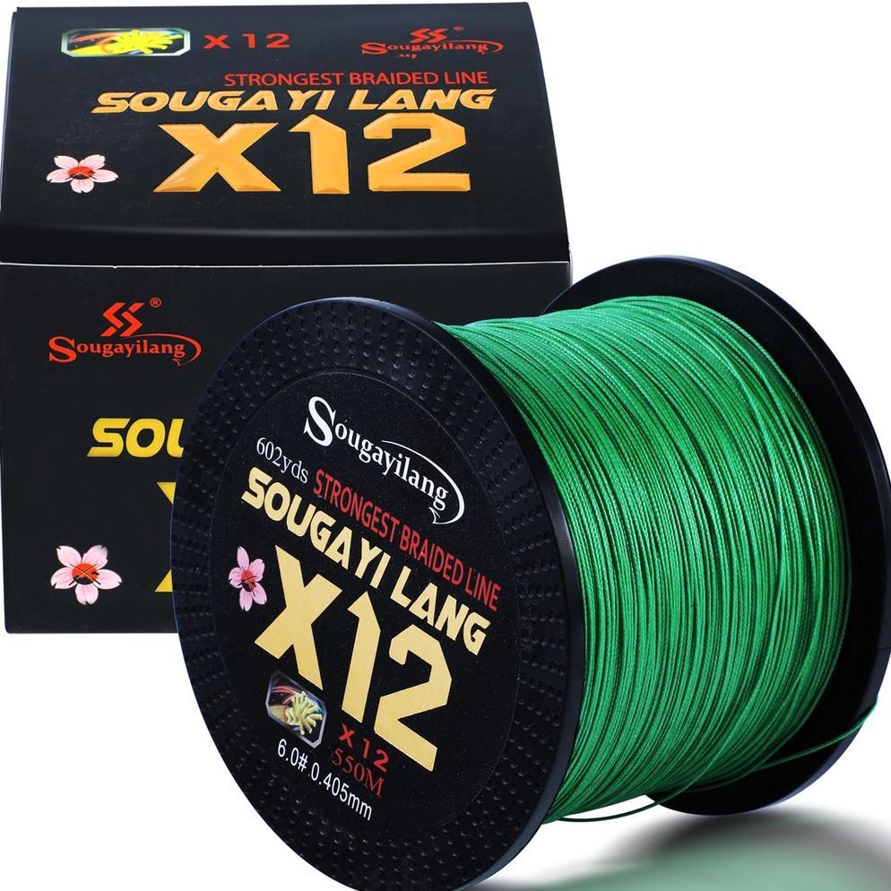Sougayilang 350m 550m Senar Pe New X12 Super Strong Senar Pancing Braided Fishing Line Multifilament