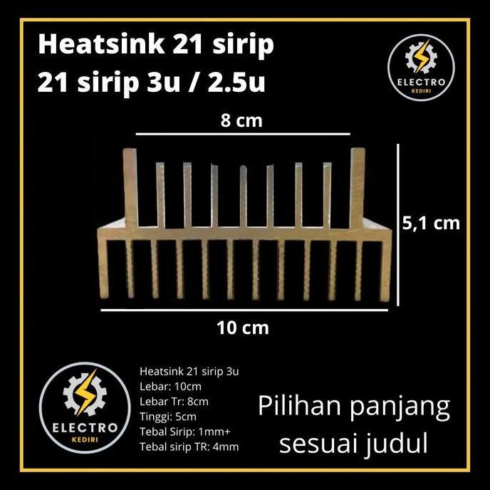 ------] Heatsink 2,5u alumunium 21 Sirip 40 cm | pendingin 21sirip 40cm