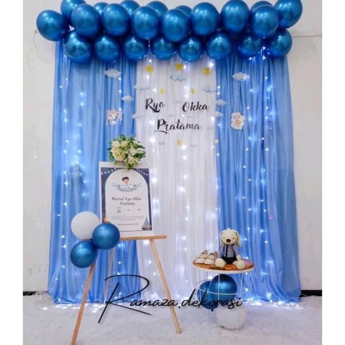 DEKORASI BACKDROP BALON CHROME SYUKURAN TASYAKURAN AQIQAH Anak