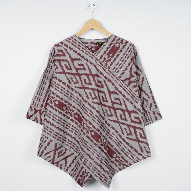 original blus batik jumbo motif etnik lengan 7/8 blouse batik songket premium