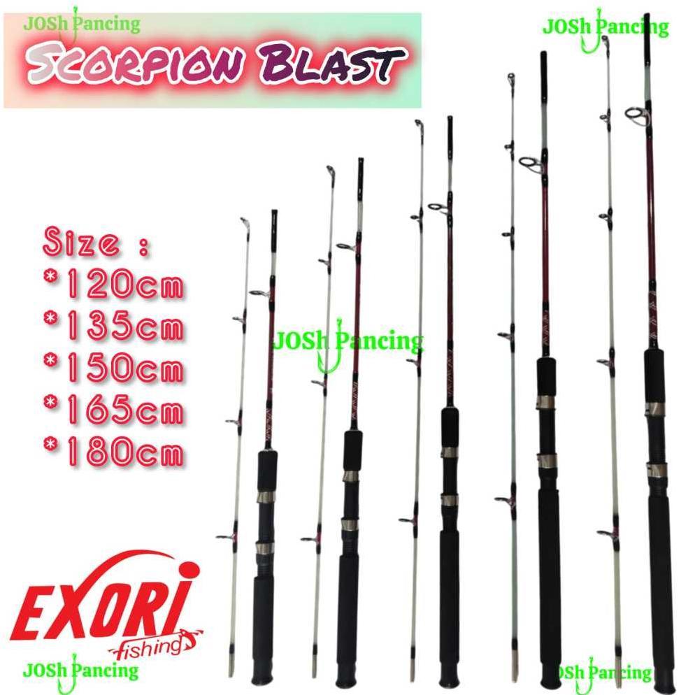 Exori Scorpion Blast Joran Pancing laut 120 135 150 165 180 cm kuat ring kaki 2 FREE PIPA