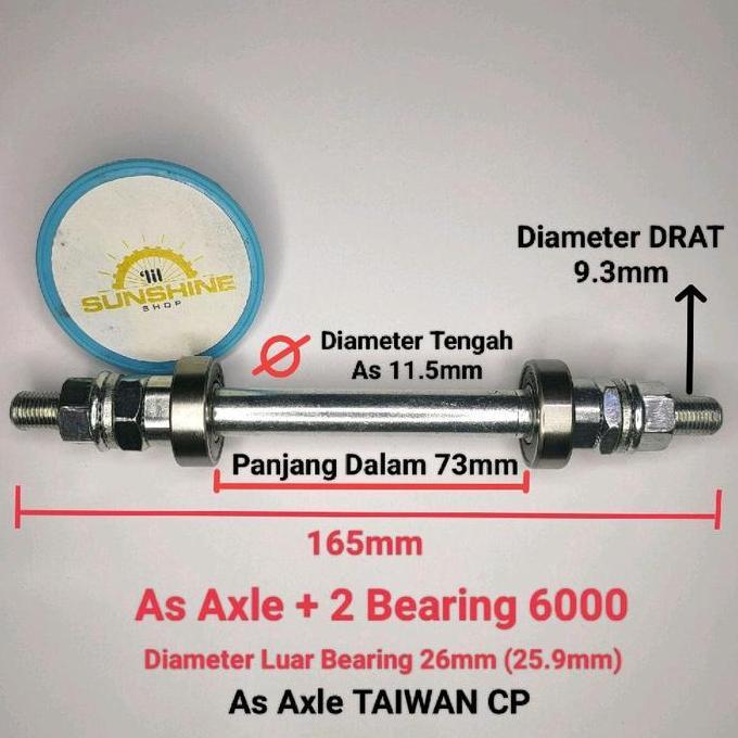 As Axle HUB Belakang Khusus BEARING Sepeda BMX Fixie Mini Onthel Untuk Gir DRAT Freewheel SINGLE 1 S
