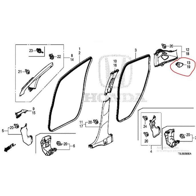 Cover Seatbelt Belakang JAZZ GK5 Original honda murah
