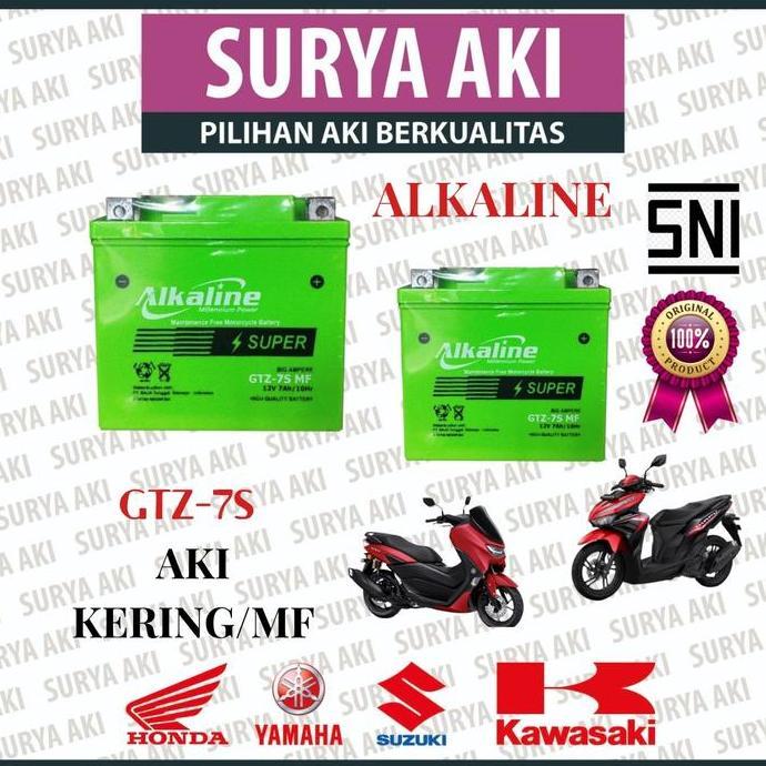 AKI MOTOR ALKALINE GTZ7S MF FS AKI KERING MOTOR NMAX SATRIA FU SONIC ADV
