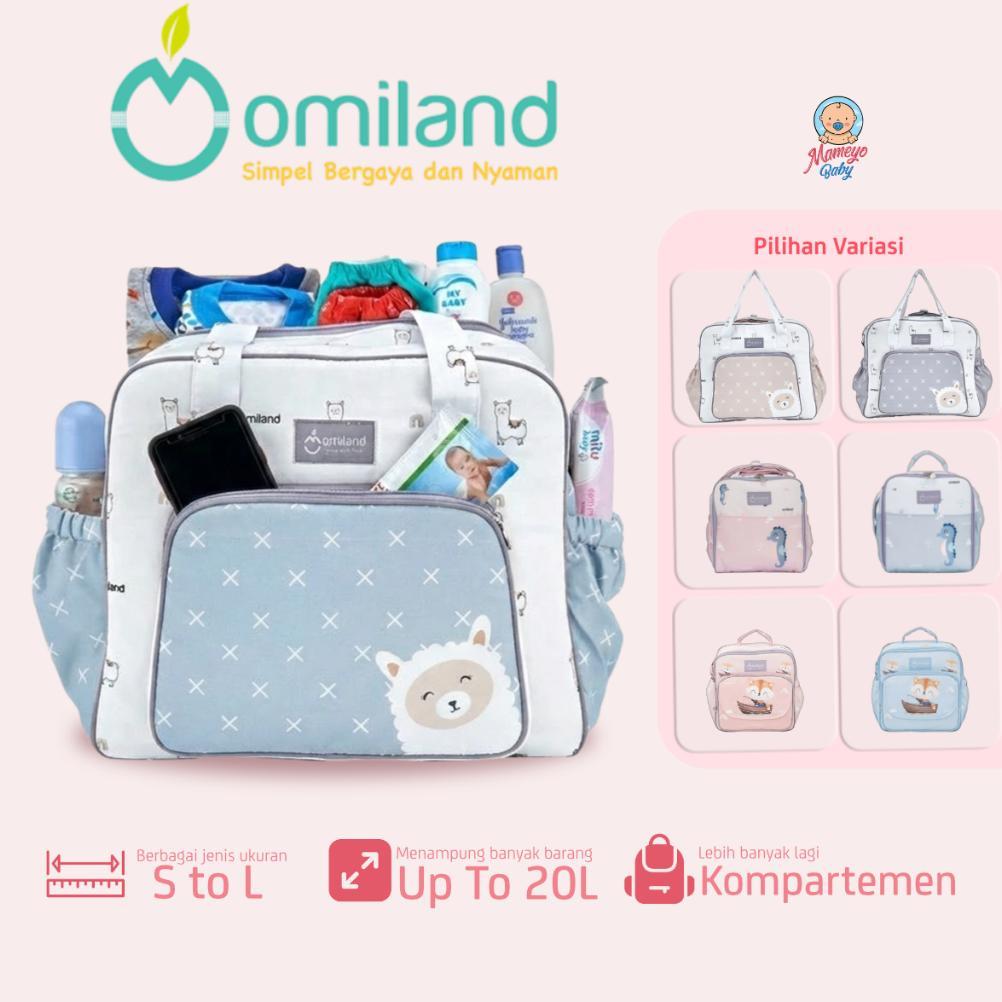 BESTPROMO Tas Bayi Omiland Tas Multifungsi Tas Selempang Diaper Bag Besar Medium Kecil Banyak Kanton