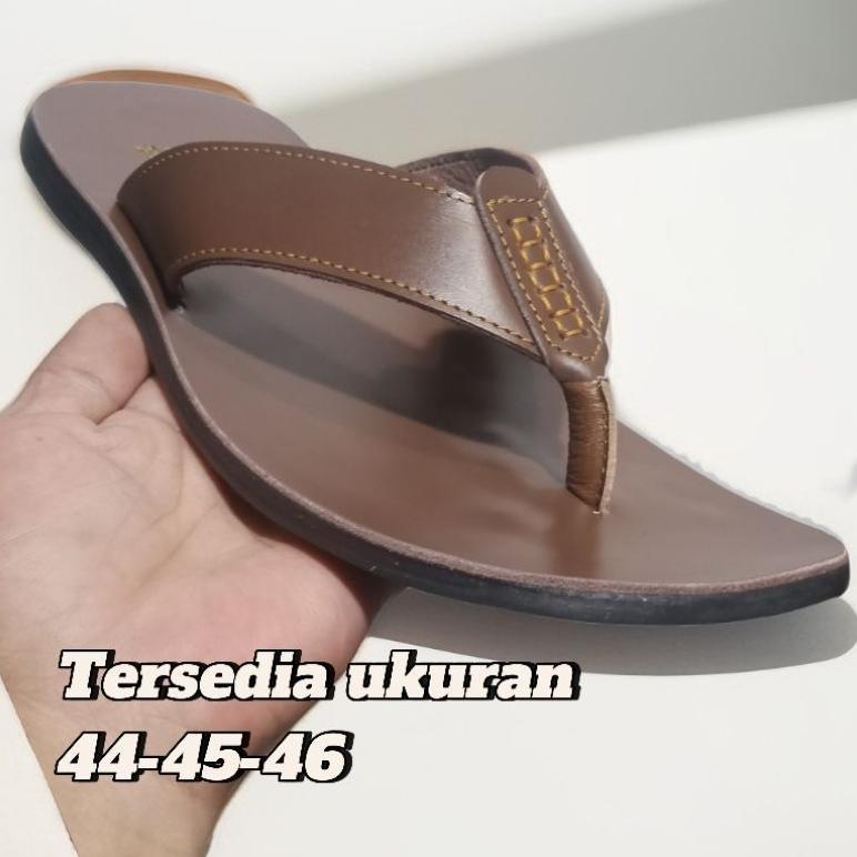 Best Seller Sandal Jepit Pria Kulit Asli Sandal Big Size : 44-45-46 Sandal Pria Jepit Kulit