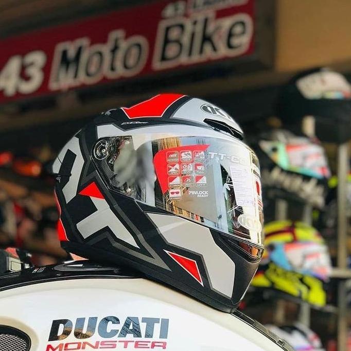 Promo Helm Kyt Tt Course Electron Black Red Flat Ttcourse Nfr