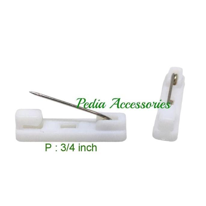 Peniti Bross Plastik 3/4inch Putih, Hitam (2cm) Isi 1Gross(144)
