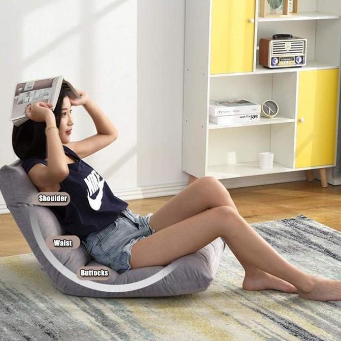 Kursi Lipat Santai Lesehan Sandaran Sofa + Bantal - Bean Bag Kursi Sofa Malas Dengan Bantal TR