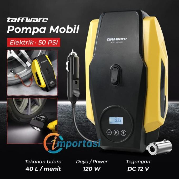 Promo Taffware Pompa Ban Elektrik Digital Tire Inflator Portable Ac 220V Dc 12V