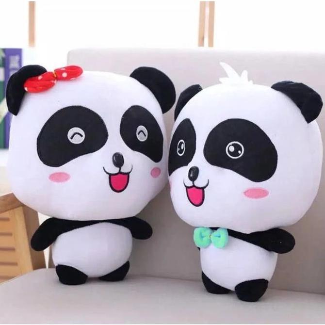 Boneka Karakter Panda Standing Baby Bus Boneka Pasangan Lucu Imut Cocok Buat Kado Ulang Tahun Pacar 