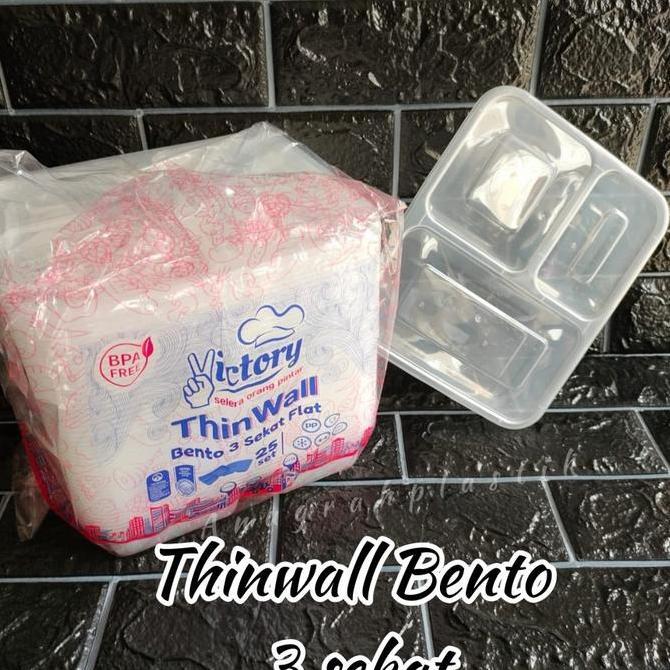 @#@#@#] Lunch box Bento 3 sekat / Thinwall bento 3 sekat ( per pack )
