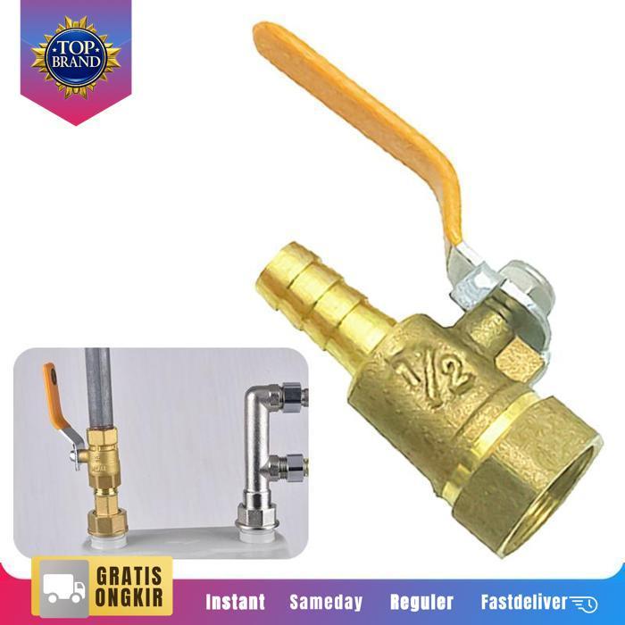 Keran Gas 1/2 Inch Kran Oven Gas Kran Gas Water Heater Stop Kran Gas Bahan Kuningan