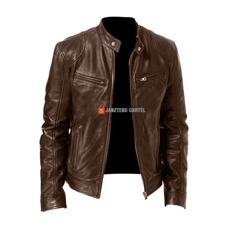 LIMITED JNK x HUGO - Jaket Pria Bahan Kulit Sintetis Viena PU Synthetic Leather Original Premium Mot