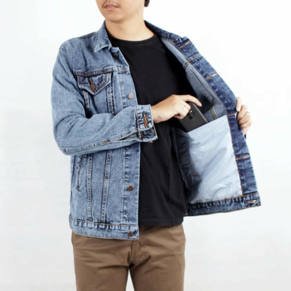 CUCI GUDANG Jaket Jeans Jaket Denim Pria Original Import Big Size M - 6XL Pria Cowo Premium