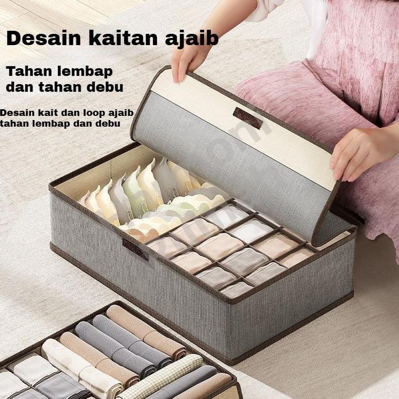 TERMURAH Tempat Penyimpanan Pakaian Dalam Rak Pakaian Dalam Organizer Storage Box Sekat Pengatur Lem
