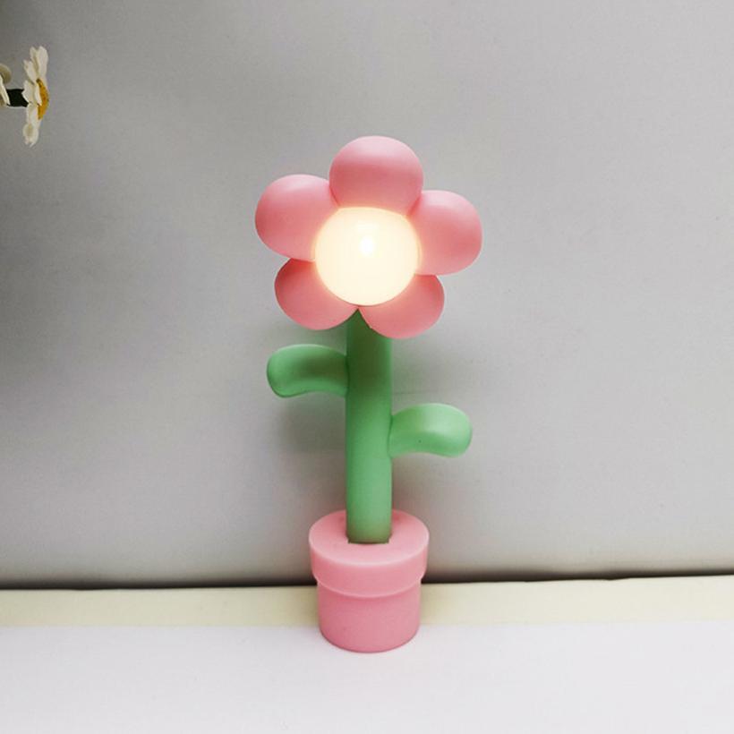 Lampu Meja Motif Bunga / Lampu Tidur Mini Aesthetic / Aksesoris Kamar Tidur Model Bunga / Lampu Meja