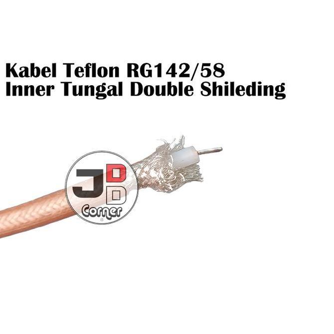 DB37 - Kabel Teflon Perak RG-58 ORIGINAL Inner Tunggal Double Shield RG58