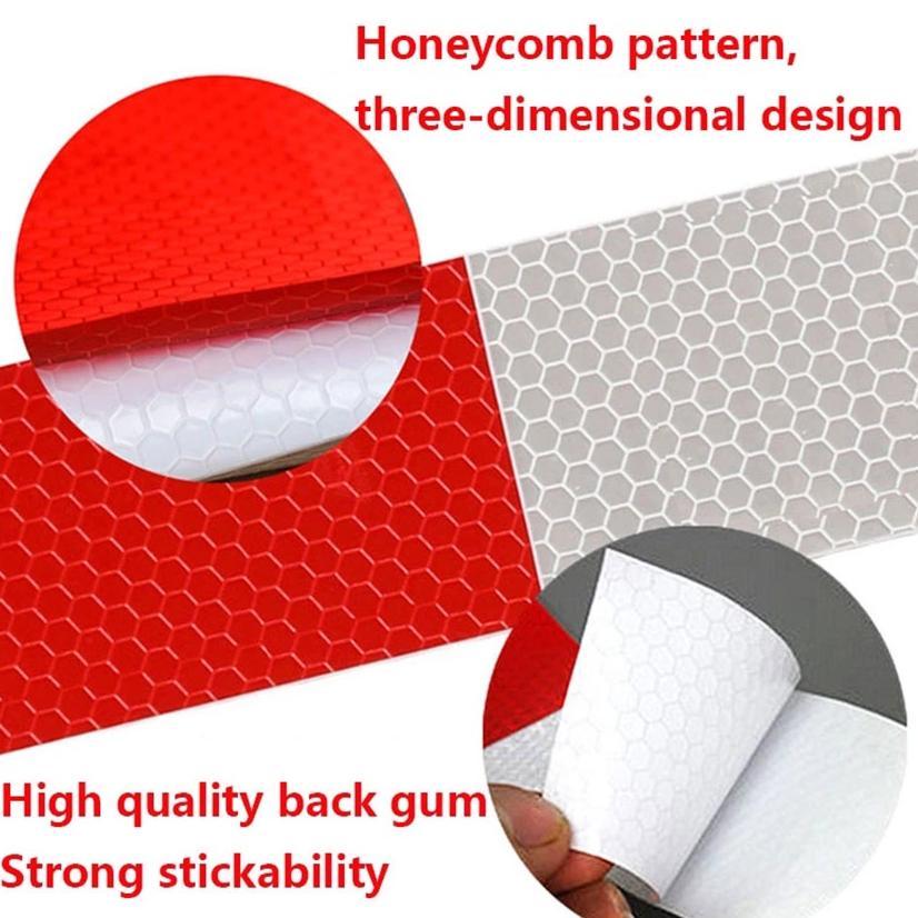 30meter Stiker Safety Reflector Warning Sign Merah Putih Stiker Reflektor Pemantul Cahaya Truk Mobil