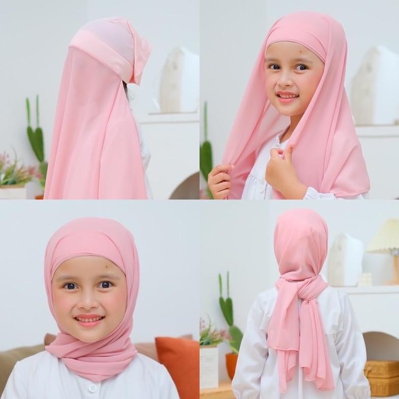 HOT Jilbab Pashmina Instan inner Anak 4-10thn / Hijab pasmina inner ceruty baby doll anak SD SMP / k