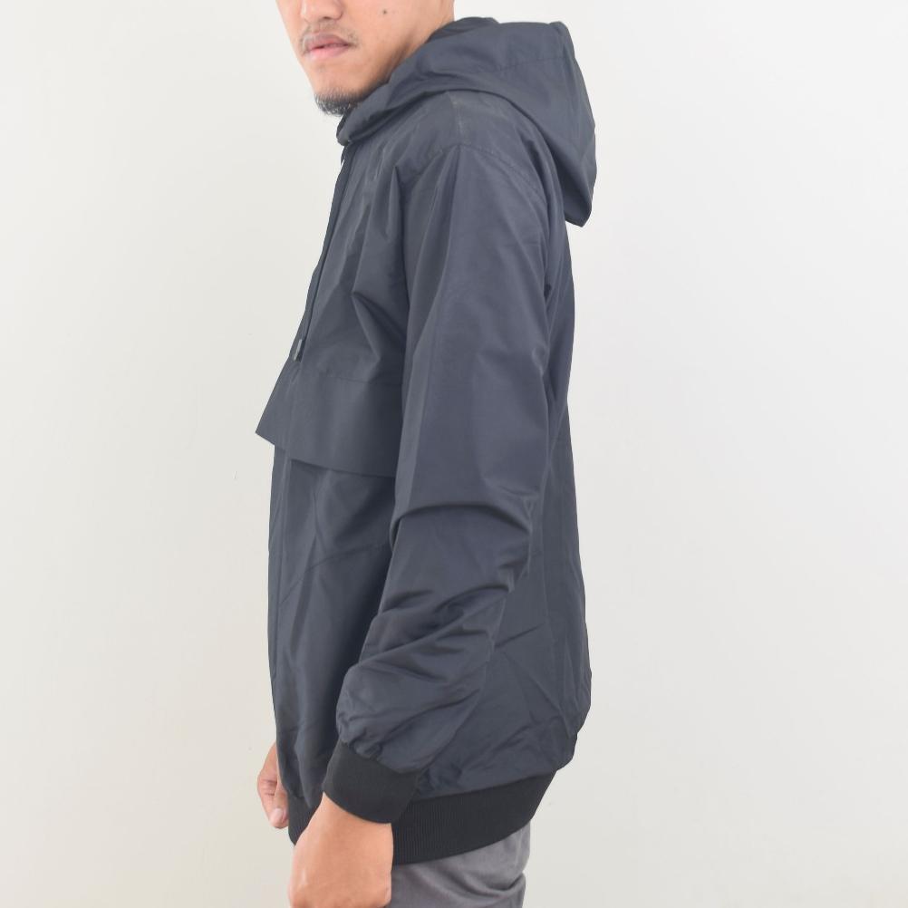 100% AMAN Jaket Parasut Cagoule Jumbo Hitam Hoodie S M L XL XXL 3XL 4XL 5XL 6XL Pria Windbreaker Big