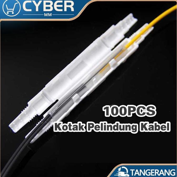 SYLVETI 100Pcs Kotak Pelindung Kabel / Pelindung Kabel Optik Serat PVC Putih