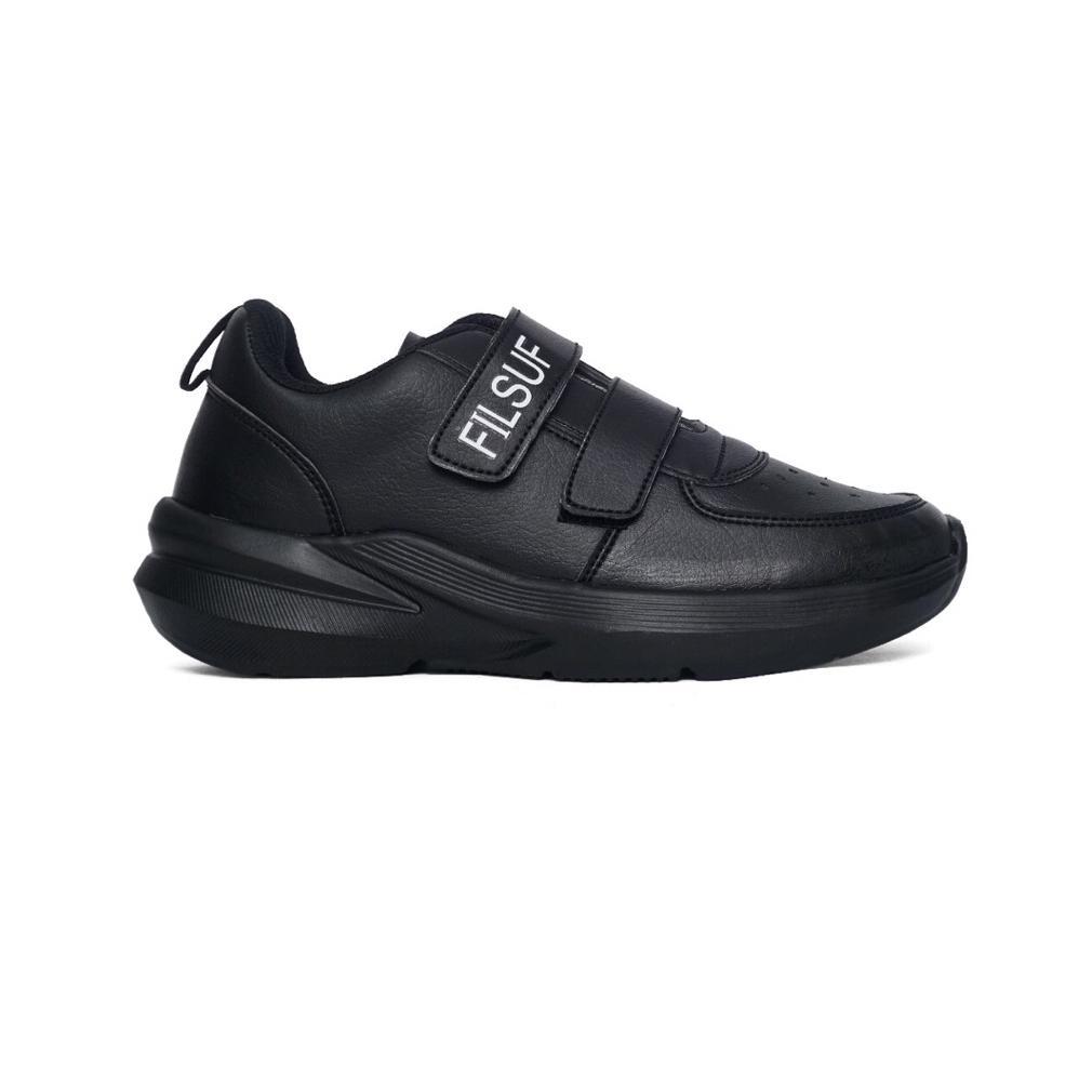 Premium Filsuf Sepatu Sekolah Anak Sd Size 31-43 Perekat Strap Velcro Sneakers Perepet Kretekan Hita