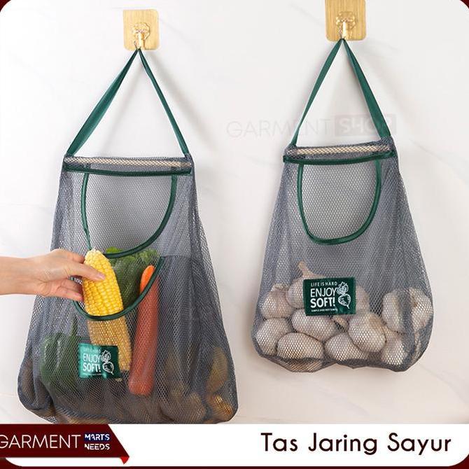 FALFEZ Keranjang Bawang Gantung Tempat Bawang Gantung Estetik Tas Jaring Belanja Sayur Buah Multifun