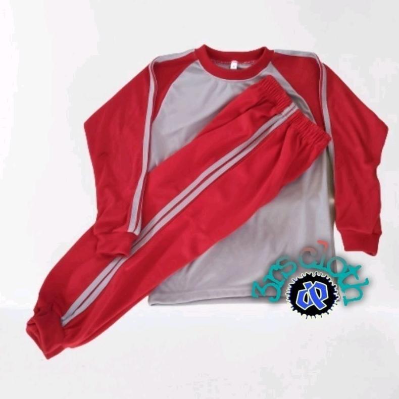 Termurah  Setelan Pakaian Olahraga Anak Sd / Seragam Setelan Olahraga Anak Sd (Warna Merah)