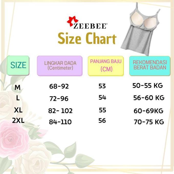 Kaos Dalam Tank Top Bra Cup Polos Zibilova