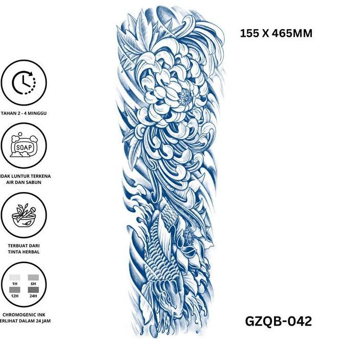 Etalase 63 Tato Temporer Fruit Ink Full Lengan Tangan Kaki