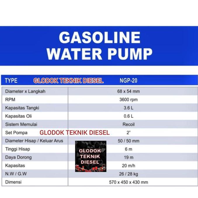Nishikawa Pompa Air Alkon 2 Inch Bensin Ngp 20 Gasoline Alkon
