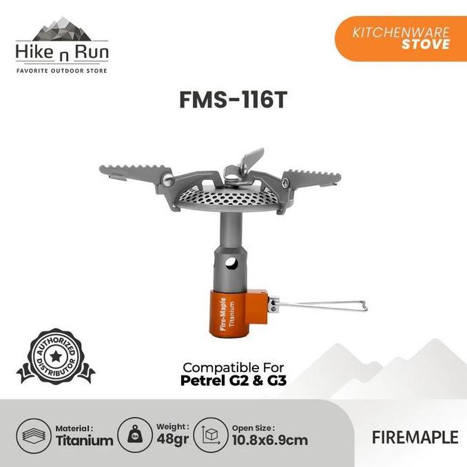 Escursio- Kompor Ultralight Titanium Firemaple Fms-116T Camping Gas Stove Kompor Portable