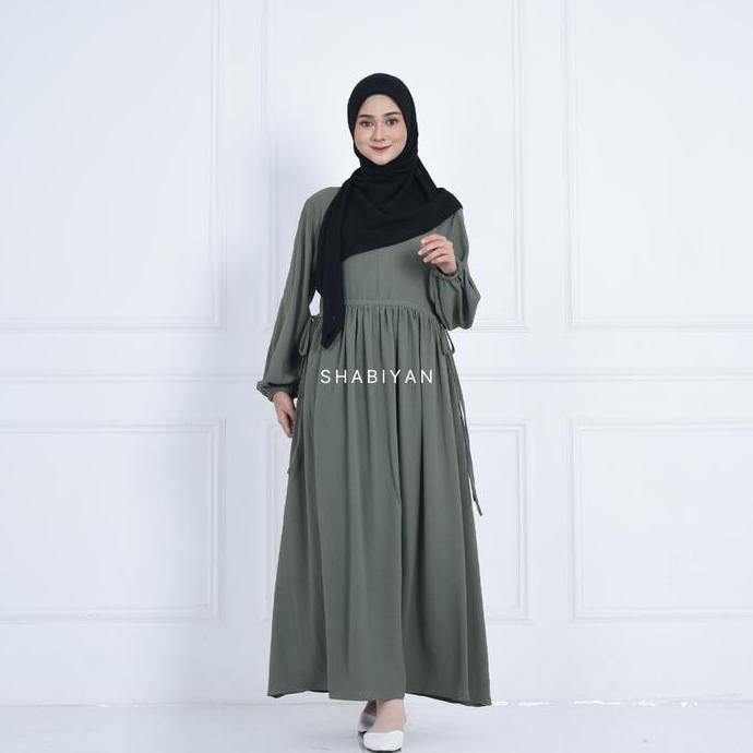 SHABIYAN 439 Gamis Polos Abaya Crinkle CEY Crinkle Airflow | Yumi