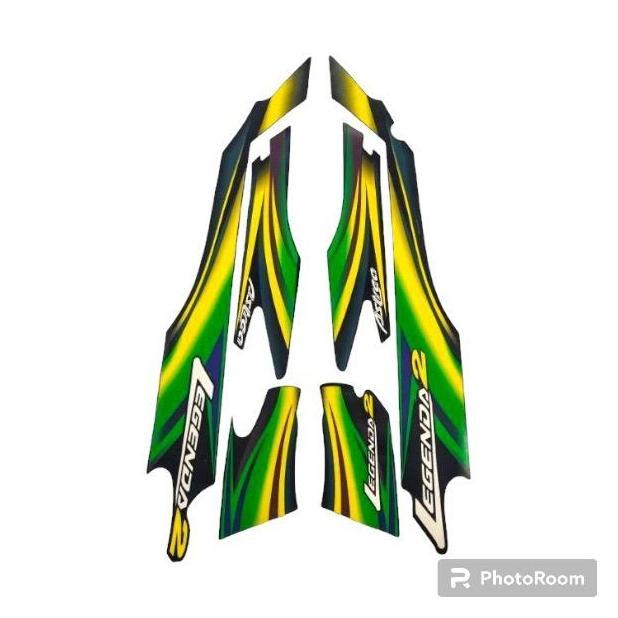 stiker stripe striping polet list body honda astrea legenda 2 model standar warna hijau