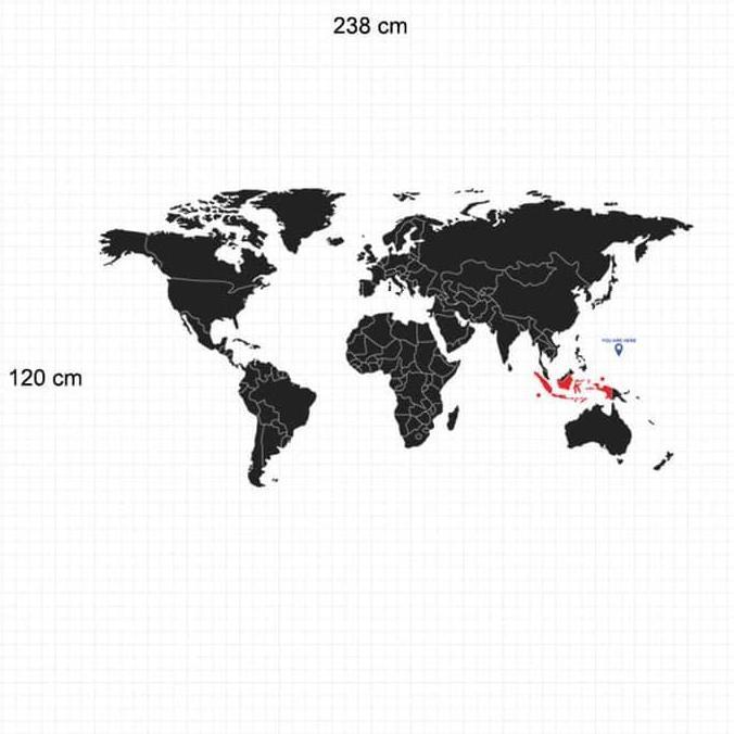 Stiker Dinding Peta Dunia Ukuran Besar Cutting Sticker World Map Travel Big Size
