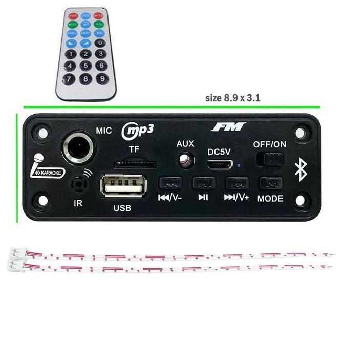 Nagaswara.Id - Kit Amplifier Mp3 Bluetooth 2X5W Radio Usb Mic Tfcard Aux Karaoke