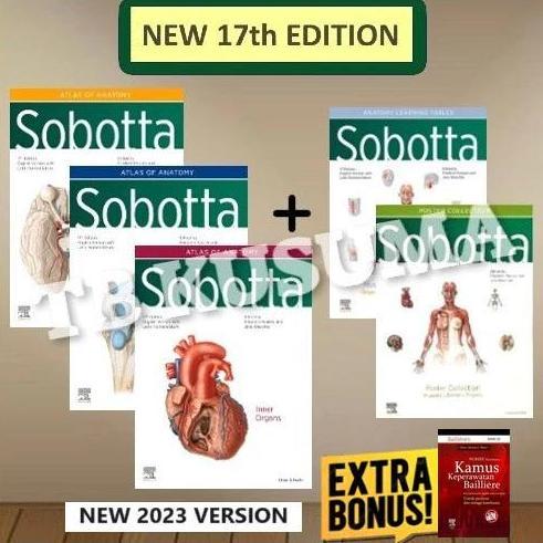 6NAMBANGANOFFICE - SOBOTTA ENGLISH ATLAS OF ANATOMY 17ED / SOBOTTA INGGRIS 17TH EDITION - ORIGINAL