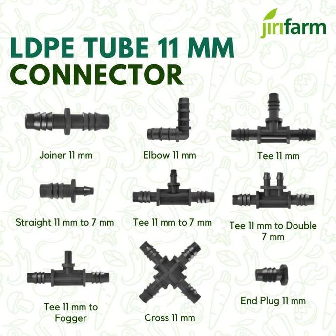 Barb Connector 11 Mm Tee | Konektor Selang Pe Irigasi Hidroponik Tee T 11Mm Allshop