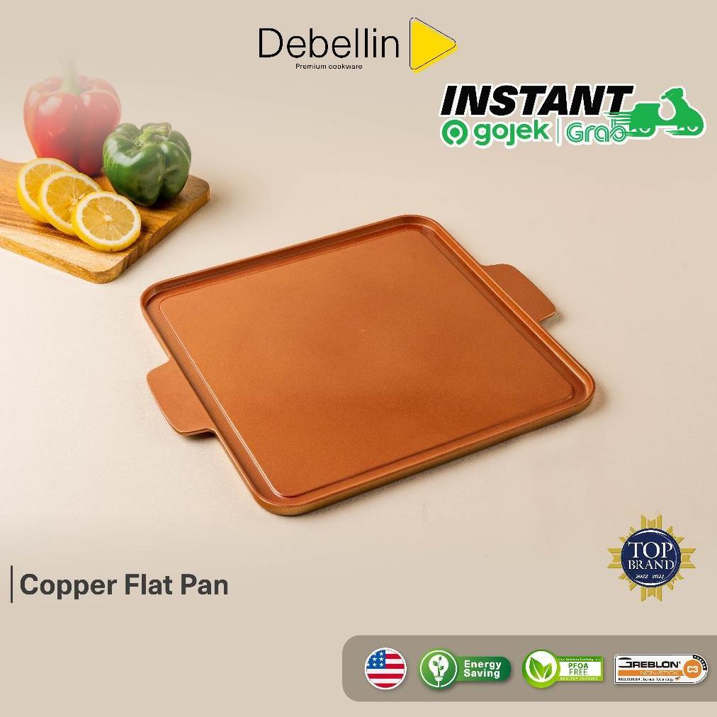 BERLYCASTOCKS DEBELLIN COPPER GRILL FLAT SERIES ANTI LENGKET ATAU PEMANGGANG BBQ MURAH