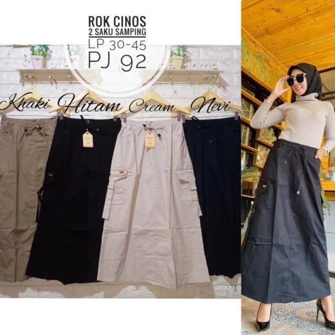 ROK CARGO PANJANG WANITA STANDAR JUMBO KOREAN SYTLE / MAXY DRESS KEKINIAN Muslim Dewasa