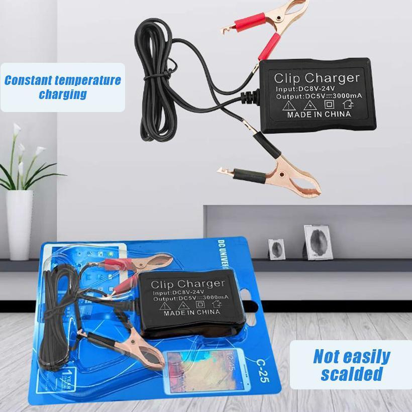 TERLARIS Charger DC HP Ke Aki Motor Charger Cas Aki Motor HP USB 3 Port Universal Charger Aki Accu M