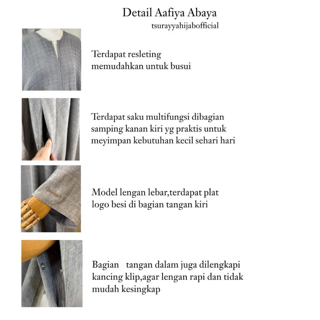Tsurayya - (Abaya Saja) Abaya Aafiya Bahan Linen Blend / Abaya Lebaran