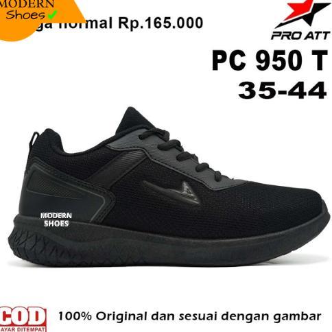 NEW SEPATU PROATT PC 950 TALI,SEPATU SEKOLAH ANAK COWOK CEWEK SD, SMP DAN SMA HITAM POLOS