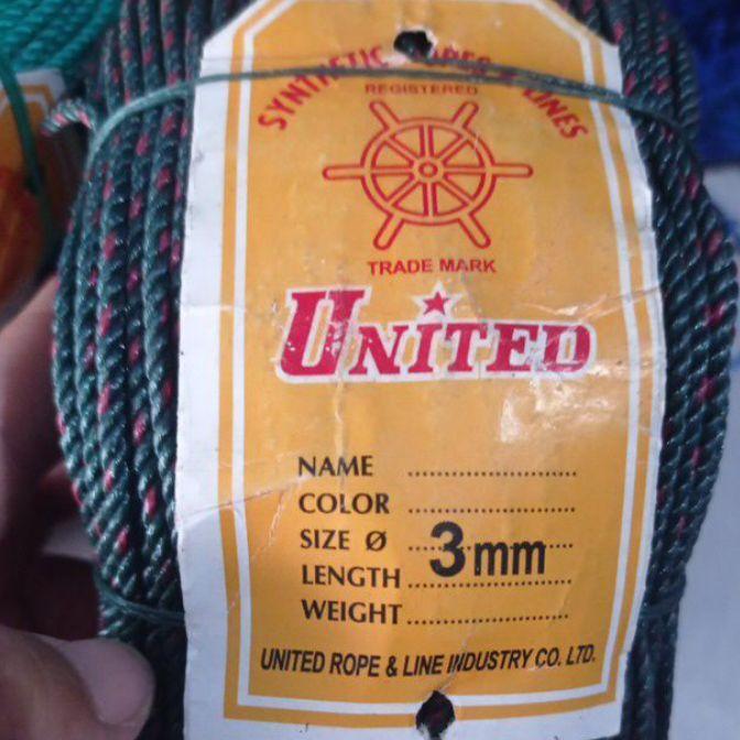 Tali Tambang 3 Mm United 200 M Tali Tampar Tali Jaring Ikan