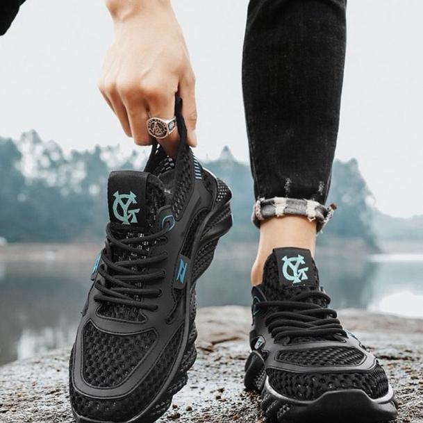 CUCI GUDANG Sepatu Import JUMBO 37-45 B-03 Pria Wanita Olahraga Shoes Running Jogging Hitam Sekolah 